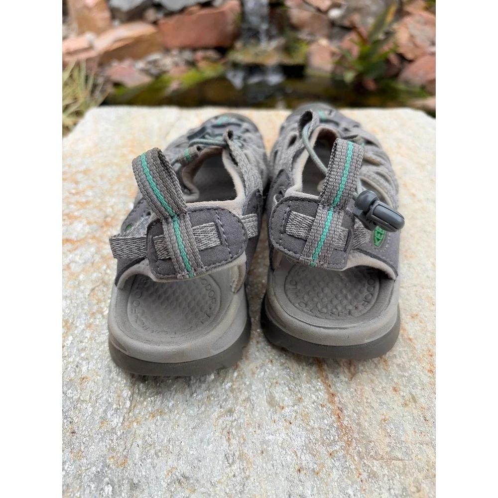 Keen Whisper Sandals Womens 8 Grey Teal Waterproof Hiking Water Shoes 1022814